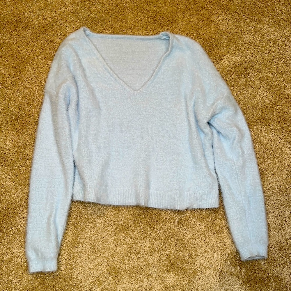 Fuzzy blue South Moon Under sweater